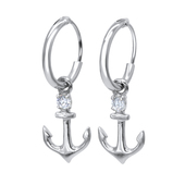 CZ Silver Hoop Earring HO-1659